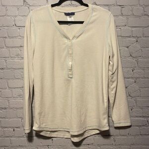 𝅺SIMPLY Styled Long Sleeve Thermal Waffle Top by Sears Size Large